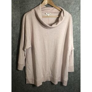 HAVEN Tunic Sweatshirt Womens XL Pink Cowl Neck Dolman Sleeve Oversized